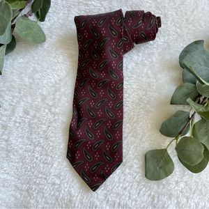 Joseph Abboud Traditional Width Burgundy Paisley Print Tie
